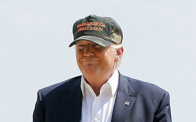Republican presidential candidate Donald Trump arrives at a campaign rally in Moon, Pennsylvania, June 11, 2016. (AP/Keith Srakocic) Republican presidential candidate Donald Trump arrives at a campaign rally in Moon, Pennsylvania, June 11, 2016. (AP/Keith Srakocic)