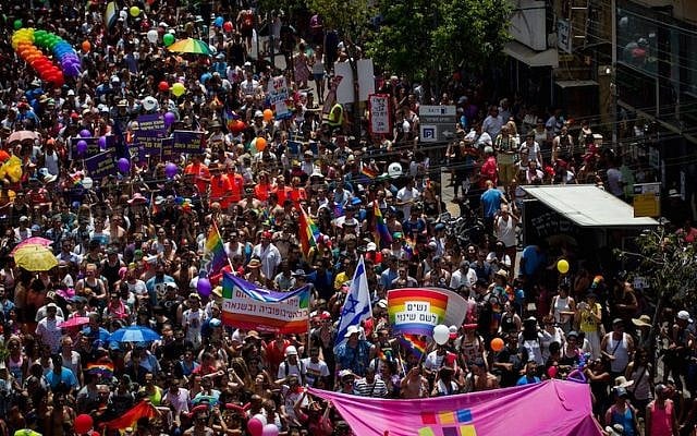 About 200,000 people participate at the annual Gay Pride Parade in Tel Aviv, on June 3, 2016. (Miriam Alster/Flash90) About 200,000 people participate at the annual Gay Pride Parade in Tel Aviv, on June 3, 2016. (Miriam Alster/Flash90)