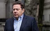 After being arrested on federal corruption charges, Murray Huberfeld, the founder of a New York-based hedge fund Platinum Partners LP, leaving United States District Court for the Southern District of New York in New York City, June 8, 2016. (Drew Angerer/Getty Images via JTA)