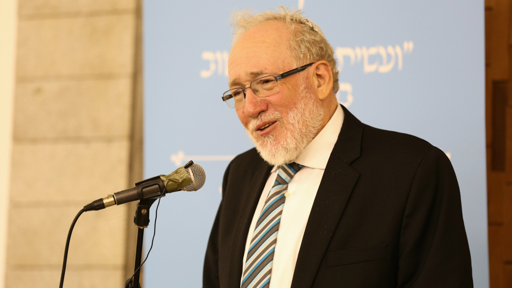 Rabbi Danny Landes speaks to his students before he hands them a certificate at his private ordination ceremony in Jerusalem on June 7, 2016. (Naama Marinberg) Rabbi Daniel Landes speaks to his students before he hands them a certificate at his private ordination ceremony in Jerusalem on June 7, 2016. (Naama Marinberg)