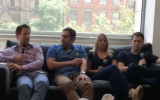 Fox Sports sideline reporter Emily Austen, second from right, was fired for anti-Semitic remarks on Facebook Live video (screen capture: Vimeo, TRUMP 2016 BUILD THAT WALL)