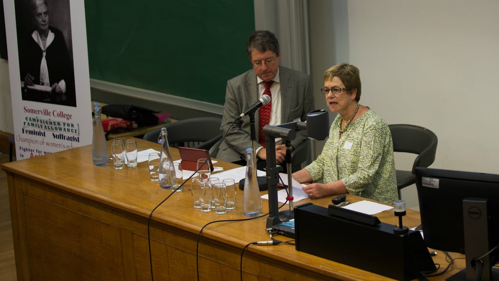 Dr. Susan Cohen, co-convenor of the conference and co-founder of the Remembering Eleanor Rathbone group with Stephen Wordsworth, chief executive of Council for Assisting Refugee Academics (Rory Isserow) Dr. Susan Cohen, co-convenor of the conference and co-founder of the Remembering Eleanor Rathbone group with Stephen Wordsworth, chief executive of the Council for Assisting Refugee Academics (Rory Isserow)