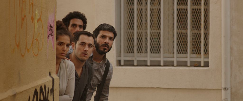 Dorona (Rotem Zissman-Cohen) her semi-estranged husband, Ricky (Tsahi Halevi) and her brothers Shai (Assaf Ben-Shimon), and Natanel (Roy Assaf) are on a journey to find their Algerian Muslim father. (Screenshot: Courtesy) Dorona (Rotem Zissman-Cohen) her semi-estranged husband, Ricky (Tsahi Halevi) and her brothers Shai (Assaf Ben-Shimon), and Natanel (Roy Assaf) are on a journey to find their Algerian Muslim father. (Screenshot: Courtesy)