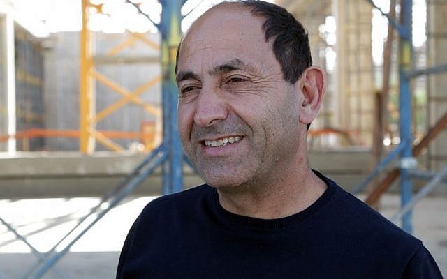 Israeli developer Rami Levy, who is building the first ever Israeli-Palestinian mall just a few meters from the West Bank. (Luke Tress / Times of Israel)