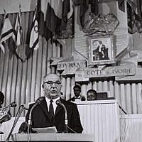 Prime Minister Levi Eshkol in Ivory Coast in June, 1966. (Moshe Fridan/GPO) Prime Minister Levi Eshkol in Ivory Coast in June, 1966. (Moshe Fridan/GPO)