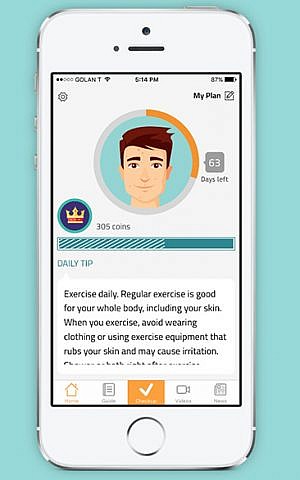 A screenshot of the MDacne app. (Courtesy)