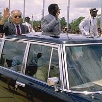 Prime Minister Yitzhak Shamir on a visit to Togo in June 1987. (GPO) Prime Minister Yitzhak Shamir on a visit to Togo in June 1987. (GPO)