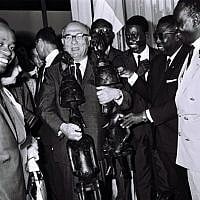 Prime Minister Levi Eshkol in Ivory Coast, June 1, 1966. (Moshe Fridan/GPO) Prime Minister Levi Eshkol in Ivory Coast, June 1, 1966. (Moshe Fridan/GPO)