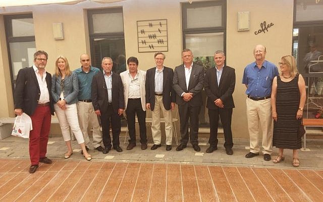 Representatives from Kfar HaVradim Local Council host visitors from the Spanish town Castrillo Mota de Judios, June 19, 2016. (Kfar HaVradim Local Council)