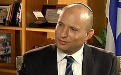 Jewish Home leader Naftali Bennett on Channel 2's 'Meet the Press', June 4, 2016  (Channel 2 screenshot)