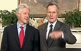Former presidents Bill Clinton (L) and George H.W. Bush (YouTube screenshot)