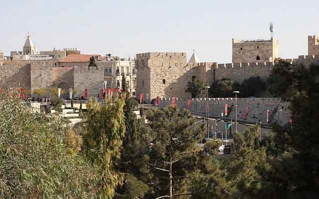 The Old City walls and Jaffa Gate. (Shmuel Bar-Am)