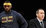 LeBron James with David Blatt during a 109-102 Cavaliers win over the Los Angeles Lakers, January 15, 2015. (Harry How/Getty Images)
