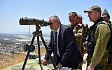 Defense Minister Avigdor Liberman tours Israel's northern border on Tuesday, June 7, 2016 (Ariel Hermoni/Defense Ministry)