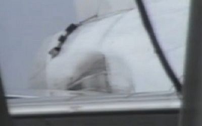The damage caused by Mohammad Rashed's bomb can be seen on the outside of the plane in a 1982 ABC News report (screen capture: ABC News) The damage caused by Mohammad Rashed's bomb can be seen on the outside of the plane in a 1982 ABC News report (screen capture: ABC News)
