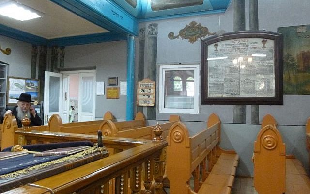 Rabbi Noah Kofmansky's synagogue, one of two currently operating in Chernivtsi, has been open continuously since its foundation nearly 100 years ago -- though it had remained without a rabbi until 1992. (Julie Masis/Times of Israel) Rabbi Noah Kofmansky's synagogue, one of two currently operating in Chernivtsi, has been open continuously since its foundation nearly 100 years ago -- though it had remained without a rabbi until 1992. (Julie Masis/Times of Israel)