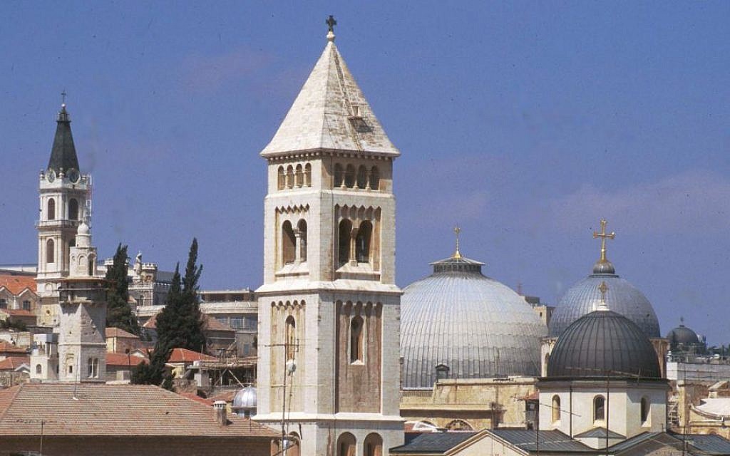The domes of the Church of the Redeemer and the Holy Sepulchre in Jerusalem's Old City. (Shmuel Bar-Am)