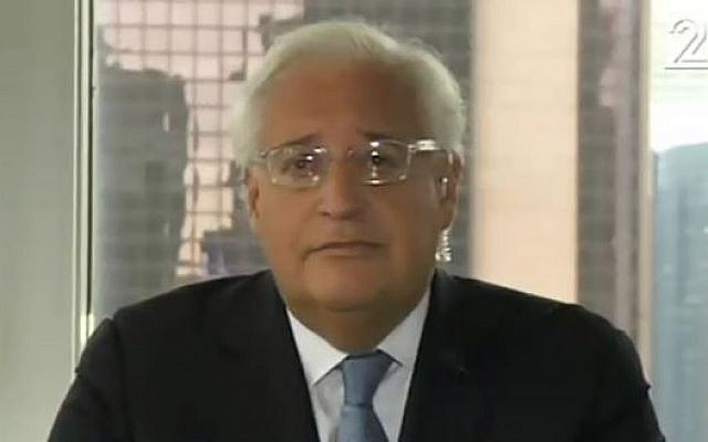 Donald Trump adviser David Friedman speaking to Channel 2 news, June 22, 2016. (Screenshot)