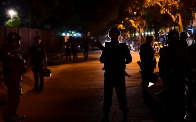 Bangladeshi security personnel stand guard after gunmen stormed the Holey Artisan Bakery restaurant in Dhaka's high-security diplomatic district early on July 2, 2016. (AFP PHOTO/STR) Bangladeshi security personnel stand guard after gunmen stormed the Holey Artisan Bakery restaurant in Dhaka's high-security diplomatic district early on July 2, 2016. (AFP PHOTO/STR)