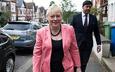 British Labour Party MP Angela Eagle leaves her home in London on July 11, 2016. Eagle was expected Monday to launch a bid to unseat Jeremy Corbyn as leader of the country's main opposition Labour Party as part of the fallout of last month's Brexit vote. (Chris J. Ratcliffe/AFP) British Labour Party MP Angela Eagle leaves her home in London on July 11, 2016. Eagle was expected Monday to launch a bid to unseat Jeremy Corbyn as leader of the country's main opposition Labour Party as part of the fallout of last month's Brexit vote. (Chris J. Ratcliffe/AFP)