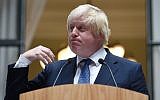Newly appointed Foreign Secretary Boris Johnson addresses staff inside the Foreign and Commonwealth Office in central London on July 14, 2016. AFP/POOL/Andrew Matthews)