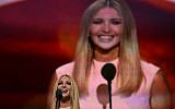 Republican presidential candidate Donald Trump's daughter Ivanka addresses delegates on the final night of the Republican National Convention in Cleveland, Ohio, on July 21, 2016. (AFP/Timothy A. Clary)