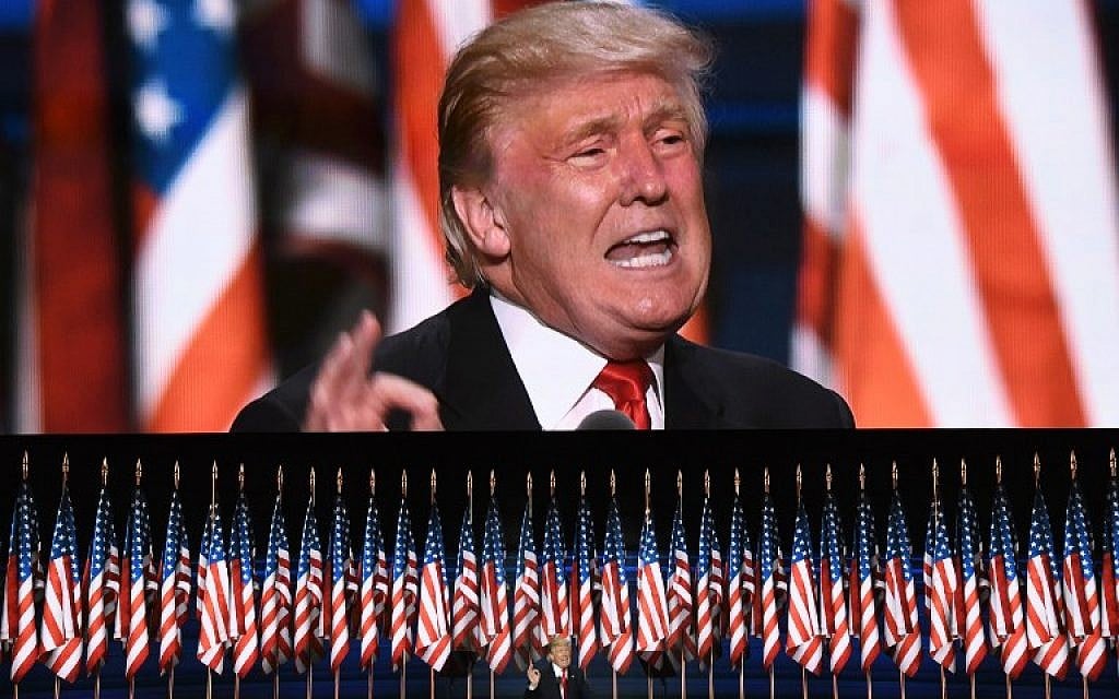 GOP presidential nominee Donald Trump speaks on the last day of the Republican National Convention on July 21, 2016, in Cleveland, Ohio. (AFP Photo/Jim Watson) GOP presidential nominee Donald Trump speaks on the last day of the Republican National Convention on July 21, 2016, in Cleveland, Ohio. (AFP Photo/Jim Watson)
