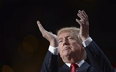 Republican presidential candidate Donald Trump looks on during the Republican National Convention on July 21, 2016, in Cleveland, Ohio. (AFP PHOTO / Brendan Smialowski)