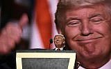 Republican presidential nominee Donald Trump addresses delegates at the end of the last day of the Republican National Convention in Cleveland, Ohio, on July 21, 2016. (AFP/Timothy A. Clary)