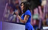 US First Lady Michelle Obama addresses delegates on  Day 1 of the Democratic National Convention at the Wells Fargo Center in Philadelphia, Pennsylvania, July 25, 2016.(AFP / Robyn BECK)