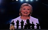 US presidential nominee Hillary Clinton addresses delegates on the fourth and final night of the Democratic National Convention at Wells Fargo Center in Philadelphia on July 28, 2016. (AFP/Robyn Beck)
