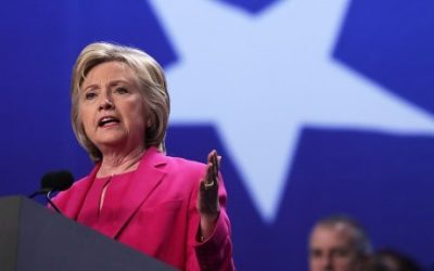 US Democratic presidential candidate Hillary Rodham Clinton addresses the 95th Representative Assembly of the National Education Association July 5, 2016 in Washington, DC.  (Alex Wong/Getty Images/AFP)