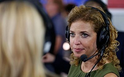 Debbie Wasserman Schultz, chair of the Democratic National Committee, discusses why she believes Hillary Clinton is the best candidate for the presidency, while being interviewed at Quicken Loans Arena on July 20, 2016 in Cleveland, Ohio (Kirk Irwin/Getty Images for SiriusXM/AFP) Debbie Wasserman Schultz, chair of the Democratic National Committee, discusses why she believes Hillary Clinton is the best candidate for the presidency, while being interviewed at Quicken Loans Arena on July 20, 2016 in Cleveland, Ohio (Kirk Irwin/Getty Images for SiriusXM/AFP)