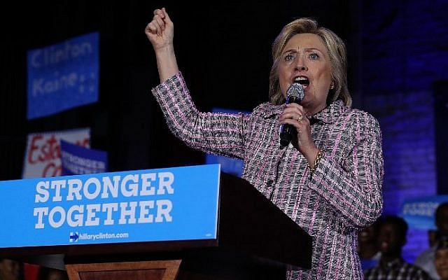 Democratic presidential candidate Hillary Clinton speaks at a Democratic Party organizing event on July 25, 2016 in Charlotte, North Carolina. (Justin Sullivan/Getty Images/AFP)