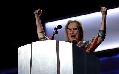 Movie icon Meryl Streep delivers remarks on the second day of the Democratic National Convention at the Wells Fargo Center, July 26, 2016 in Philadelphia, Pennsylvania. (Drew Angerer/Getty Images/AFP)