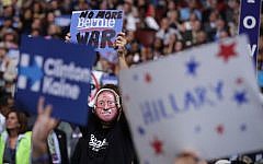 A delegate wears a Bernie Sanders mask on the third day of the Democratic National Convention at the Wells Fargo Center in Philadelphia, Pennsylvania, on July 27, 2016. (Chip Somodevilla/Getty Images/AFP)