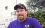 Josh Allen, wearing a shirt from the Jewish day camp where he worked, in Israel, November 2014. (Facebook/JTA)
