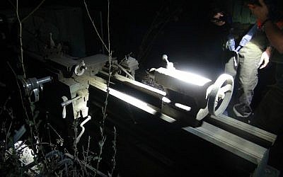 Equipment at an arms workshop uncovered by IDF and Border Police forces in the West Bank town of al-Ram, northeast of Jerusalem, early Wednesday, July 13, 2016. (IDF Spokesperson's Unit)