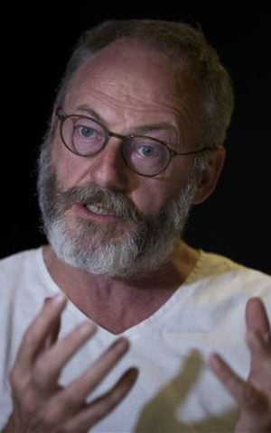 'Game of Thrones' star Liam Cunningham answers a question during an interview with the Associated Press in Athens, on Friday, June 1, 2016. (AP Photo/Petros Giannakouris)