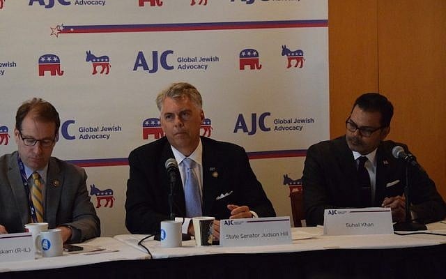 The American Jewish Committee holding a panel on anti-Semitism that coincided with the beginning of the Republican convention, July 18, 2016. (Cleveland Jewish News)