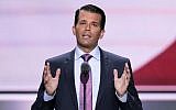 Donald Trump, Jr., son of Republican Presidential Candidate Donald Trump, speaks during the second day of the Republican National Convention in Cleveland, Tuesday, July 19, 2016. (AP Photo/J. Scott Applewhite)