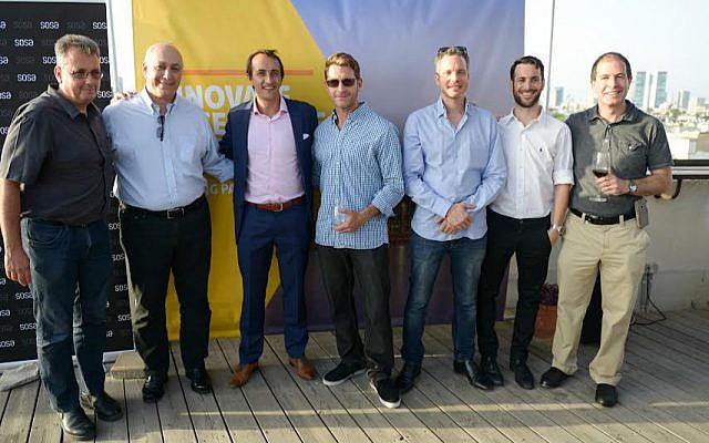 Australian Ambassador Dave Sharma, third from left, at opening of Landing Pad in Tel Aviv (Courtesy) Australian Ambassador Dave Sharma, third from left, at opening of Landing Pad in Tel Aviv (Courtesy)