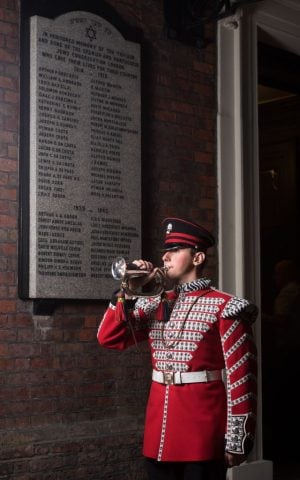 Drummer Cameron Shayle at the launch of We Were There Too, at Bevis Marks Synagogue in London's East End. (Blake Ezra)