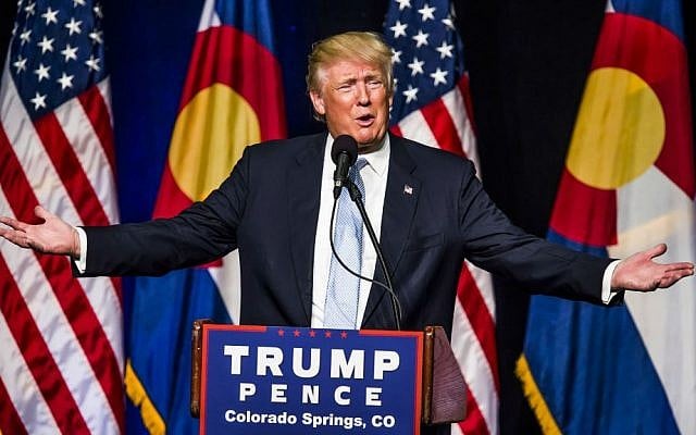Republican presidential candidate Donald Trump speaks Friday, July 29, 2016, in Colorado Springs, Colorado. (Stacie Scott/The Gazette via AP)
