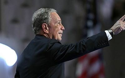 Former New York mayor Michael Bloomberg takes the stage during the third day of the Democratic National Convention in Philadelphia , Wednesday, July 27, 2016. (AP Photo/Mark J. Terrill)
