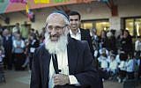 Rabbi Shlomo Aviner at the dedication of a new kindergarten in the settlement of Beit El, on Wednesday, March 26, 2014. (Hadas Parush/Flash90)