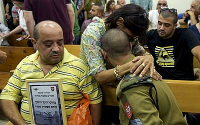 Elor Azaria, the IDF soldier who shot a Palestinian terrorist in Hebron on March 24, 2016, seen at a court hearing at the Jaffa Military Court, June 16, 2016. (Flash90)