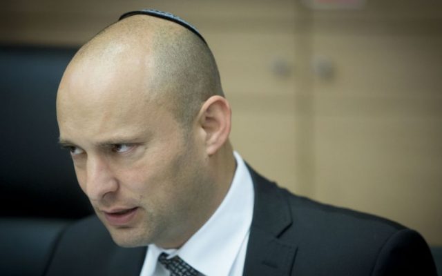 Education Minister Naftali Bennett speaks in the Knesset in Jerusalem, June 27, 2016. (Yonatan Sindel/Flash90) Education Minister Naftali Bennett speaks in the Knesset in Jerusalem, June 27, 2016. (Yonatan Sindel/Flash90)