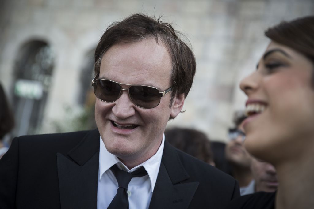 F160707HP33 Director Quentin Tarantino and his Israeli girlfriend, Daniella Peek, at a reception before the opening night ceremony of the 33rd Jerusalem Film Festival on July 8, 2016 (Hadas Parush/Flash 90)