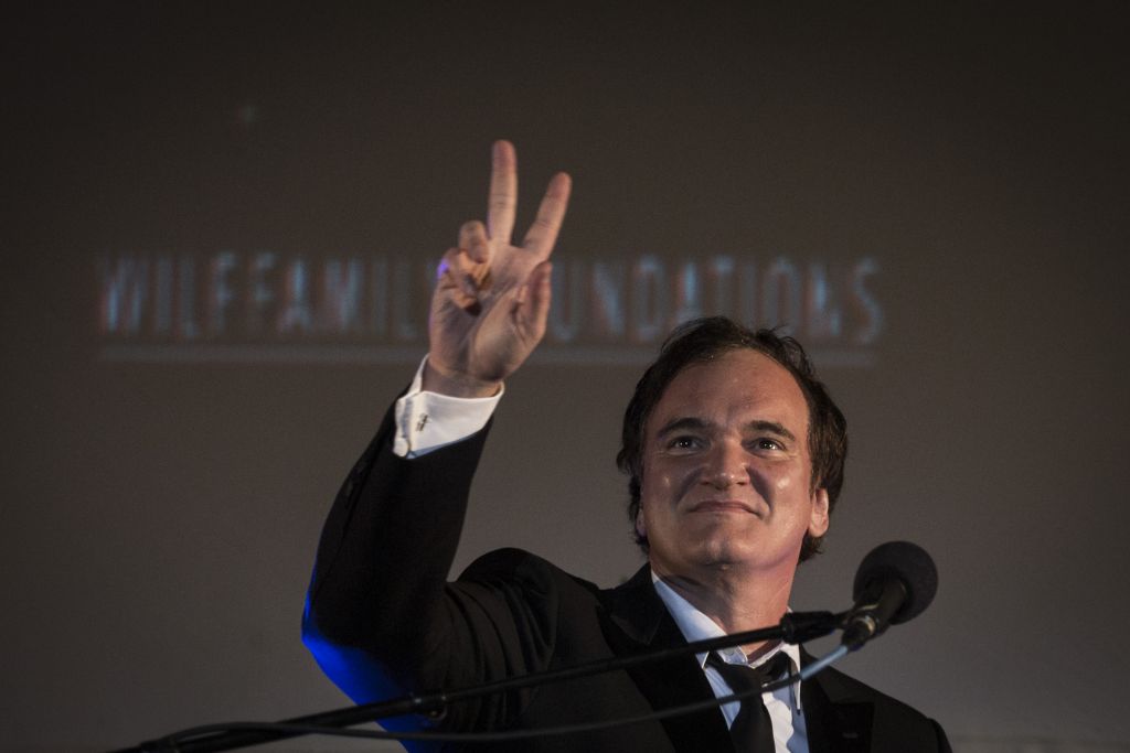 American filmmaker Quentin Tarantino speaks after receiving an award at the opening night of the Jerusalem Film Festival held at Sultan's Pool near the Old City of Jerusalem, on July 7, 2016. (Hadas Parush/Flash90) American filmmaker Quentin Tarantino speaks after receiving an award at the opening night of the Jerusalem Film Festival held at Sultan's Pool near the Old City of Jerusalem, on July 7, 2016. (Hadas Parush/Flash90)